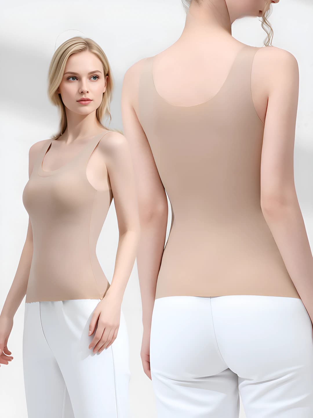 Women's summer thin seamless shapewear camisole with built-in bra pads, slim fit, slimming, breathable
