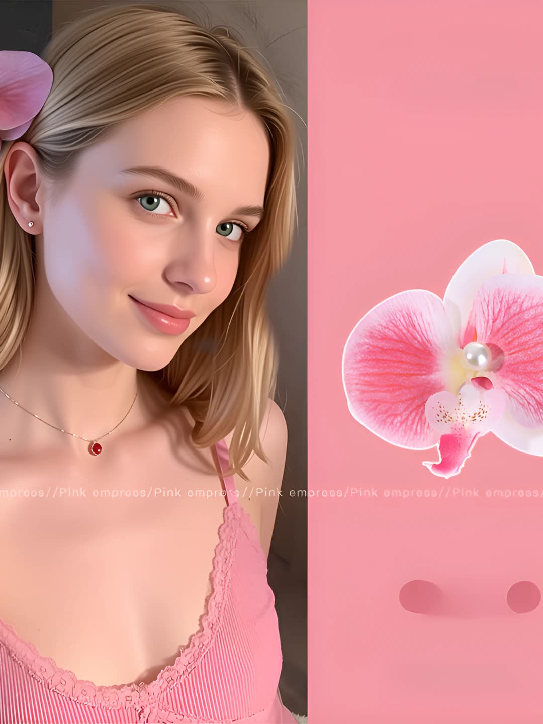 2# Розовый фаленопсис зажим ~9 см
