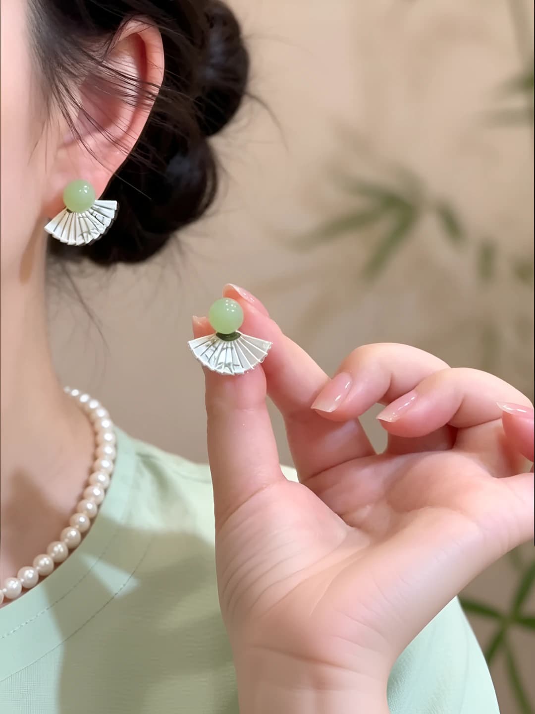 Silver post - Silver - Green