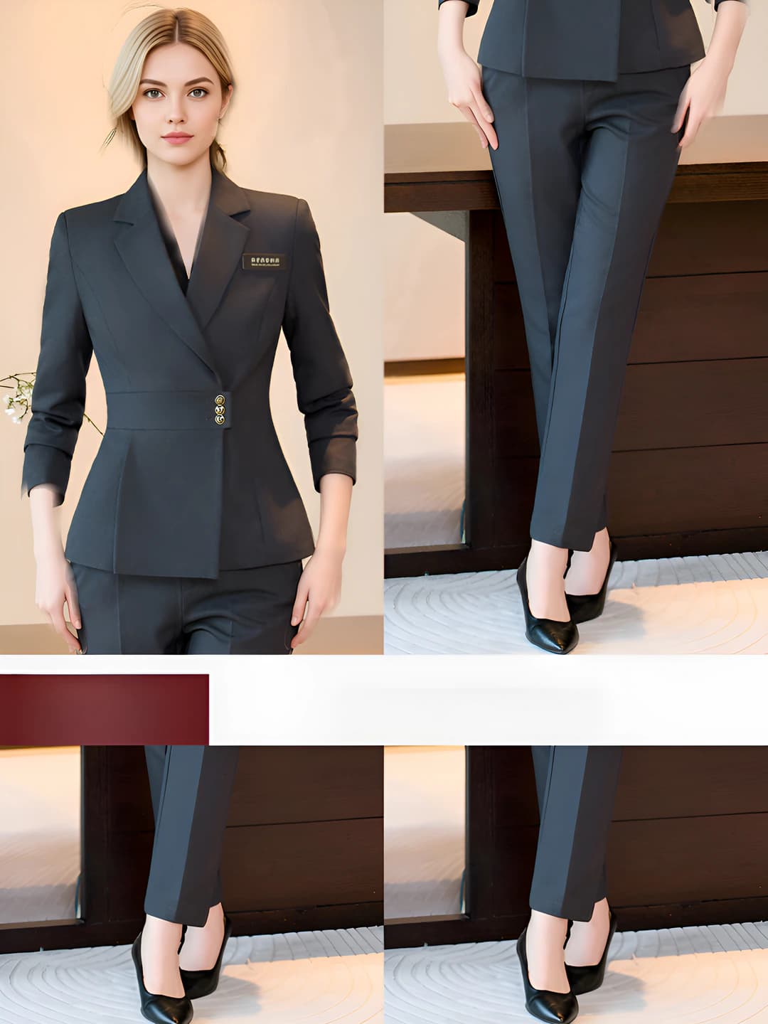 Gray suit + women's pants