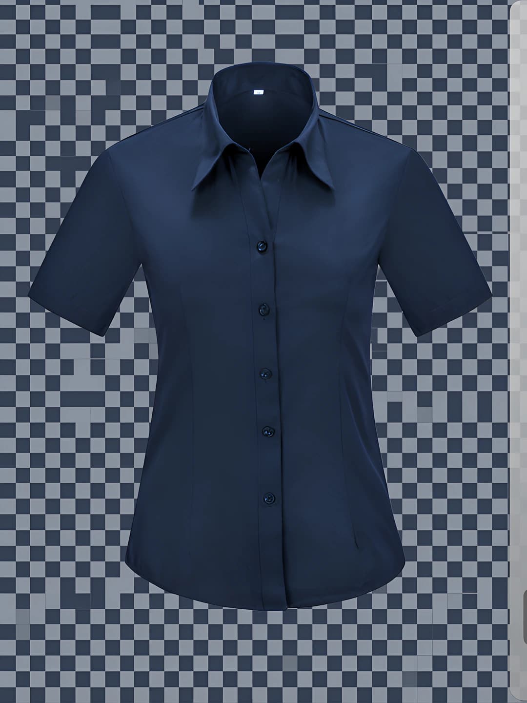 Women's V-neck navy short sleeve