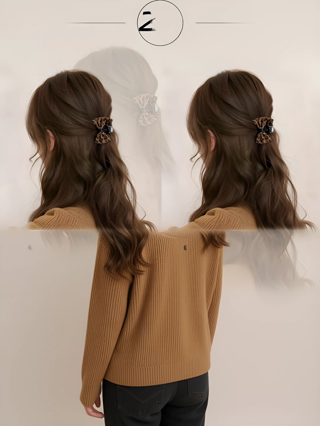 Dark leopard butterfly clip, 2 pcs
