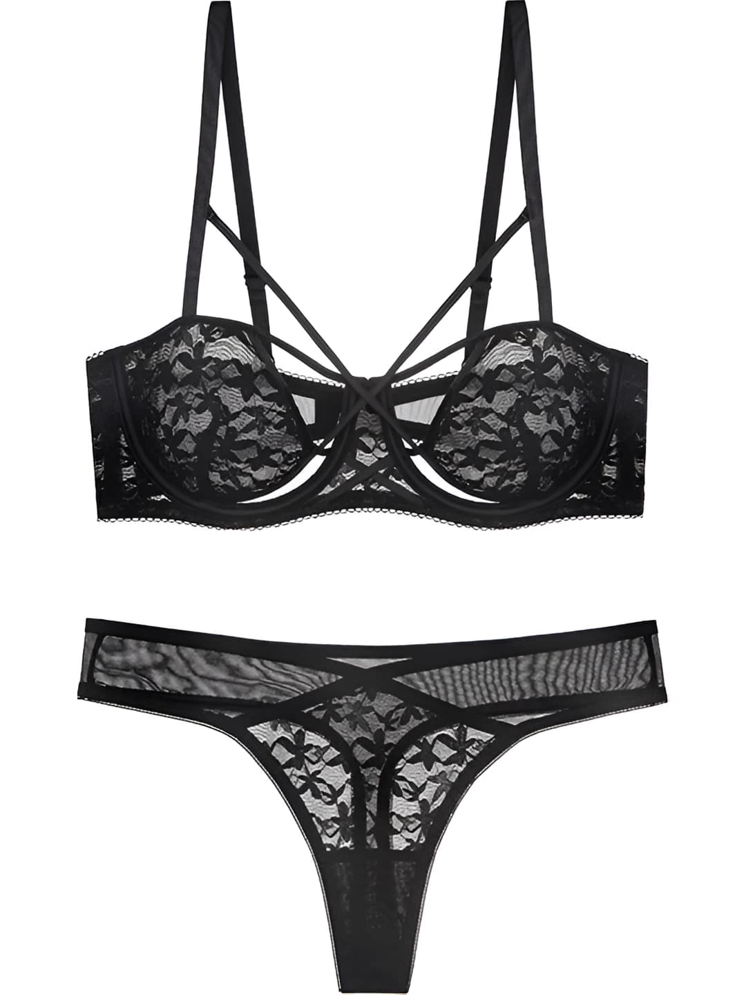 Black floral - 5 pairs