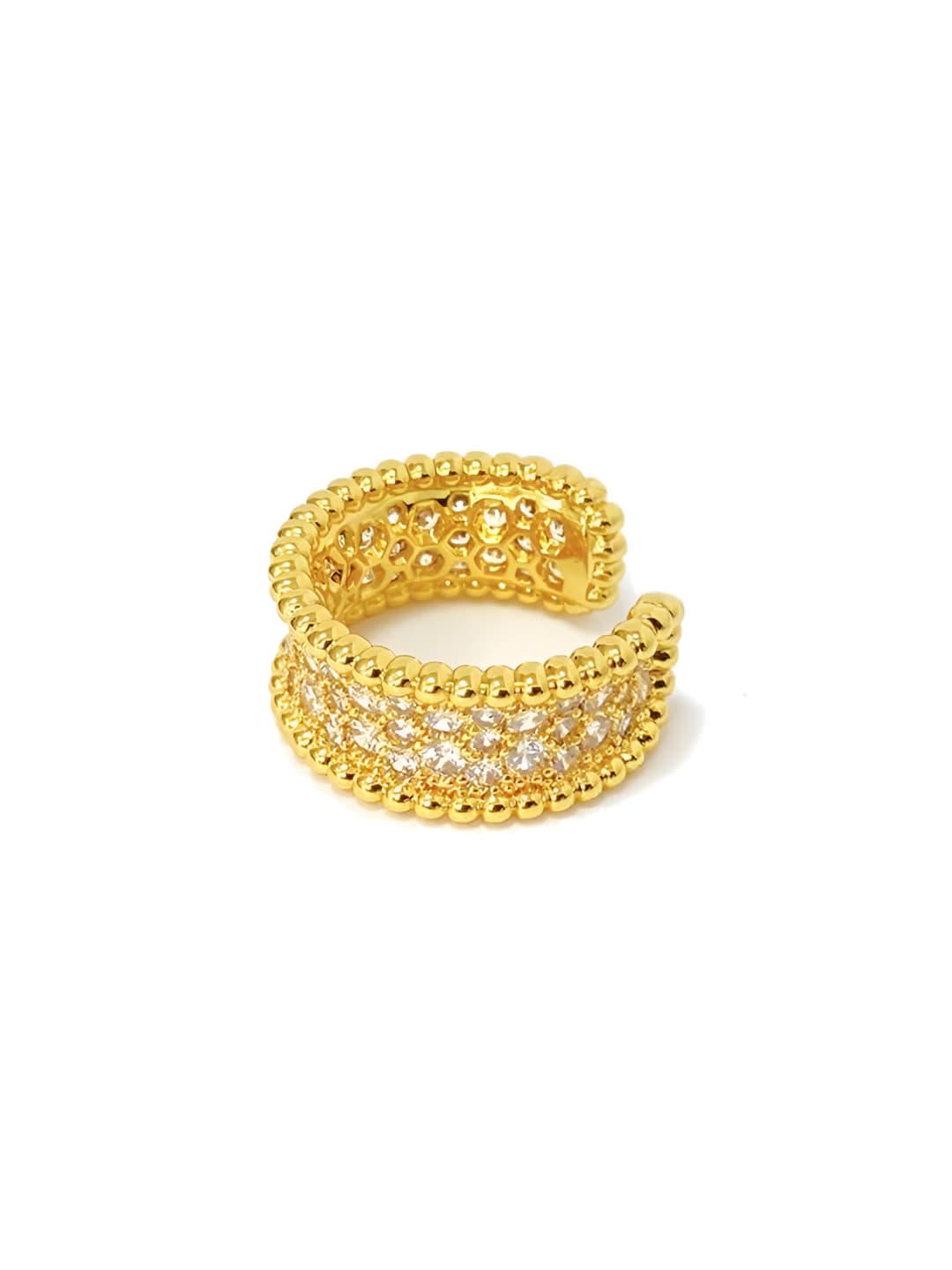 Gold, wide zircon ring C-60