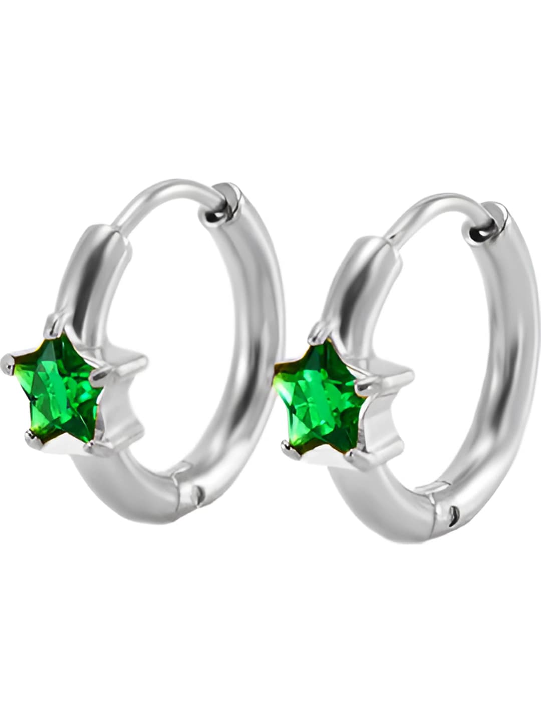 E0061S-5 Steel green zircon earrings