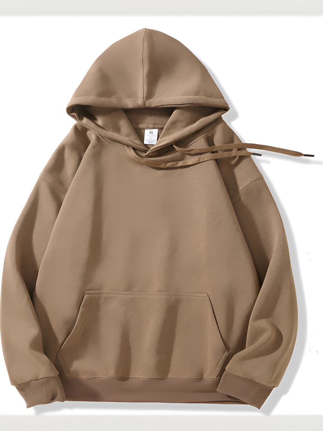 Dark khaki cotton hoodie, padded