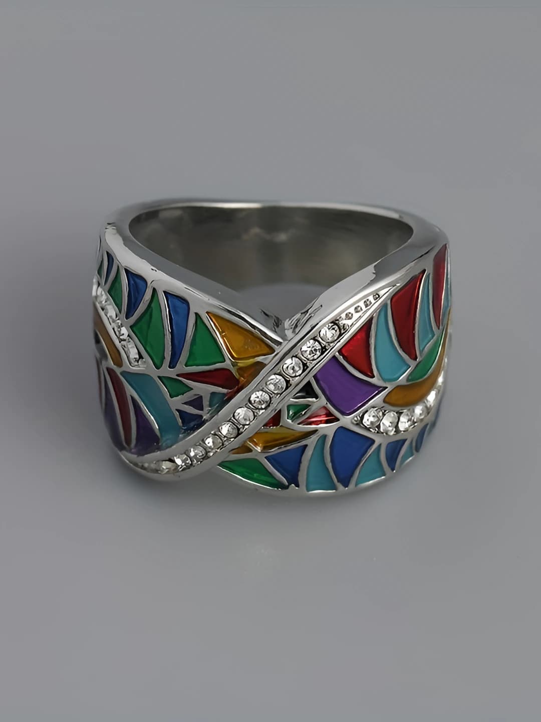 Women's retro copper ring with pearl in bohemian style