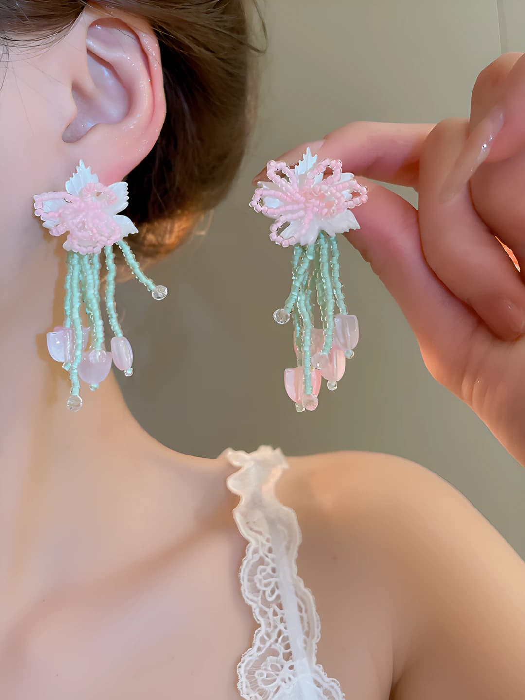 31# Серебряная игла - Розовый - Зелёный