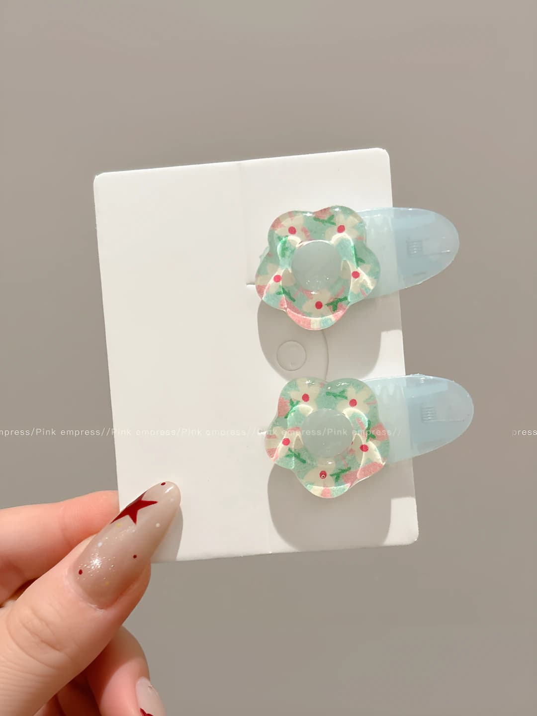 3# Flowers pair - Light blue, 4 cm