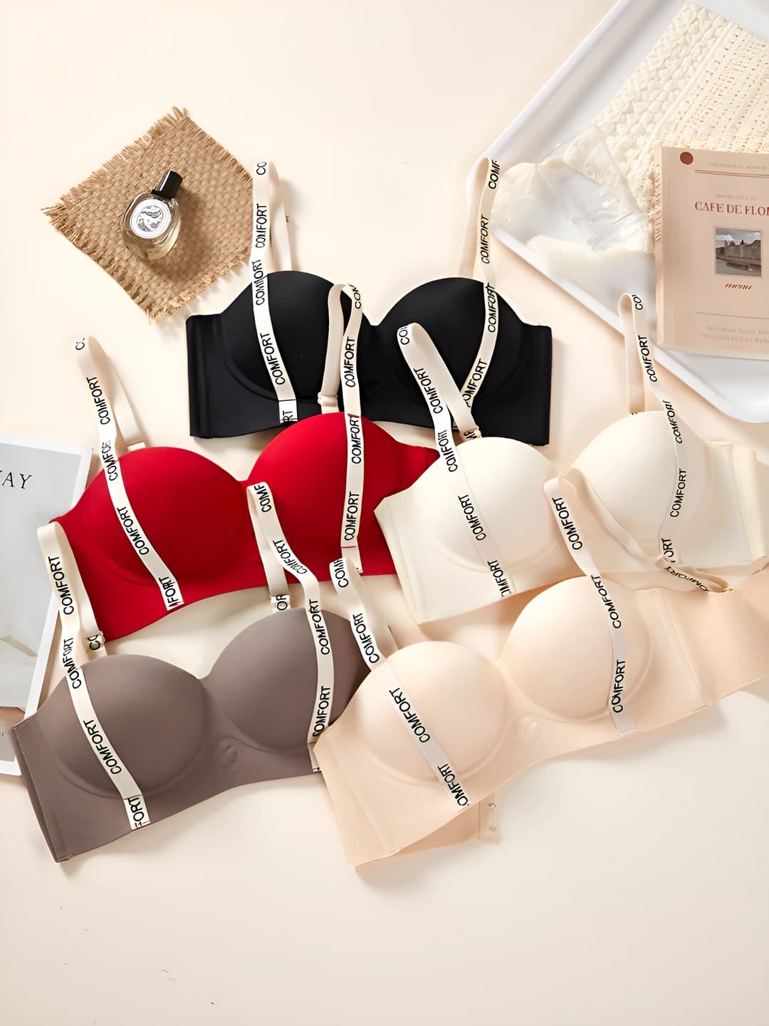 Seamless wireless bra for women: small bust gathering, visual enlargement, anti-sagging, side breast control, double lift, spring-summer