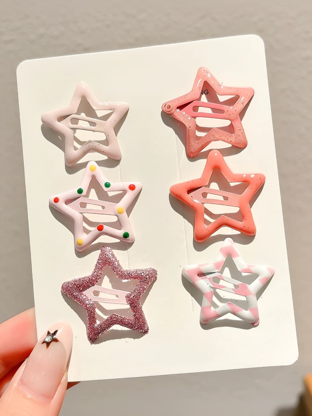 2# Light pink glitter - 6 pcs