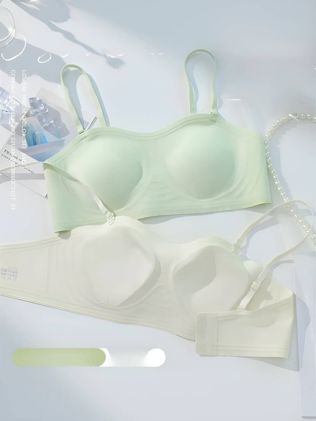 Women's summer ultra-thin seamless bra, 3/4 cup, thin cup, side breast gathering, anti-sagging, removable straps