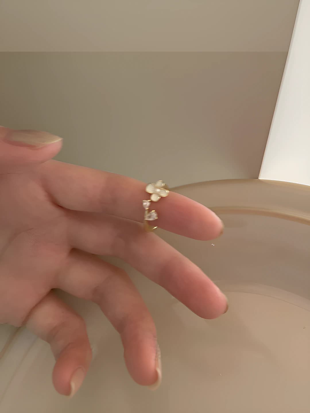 Small floral open ring