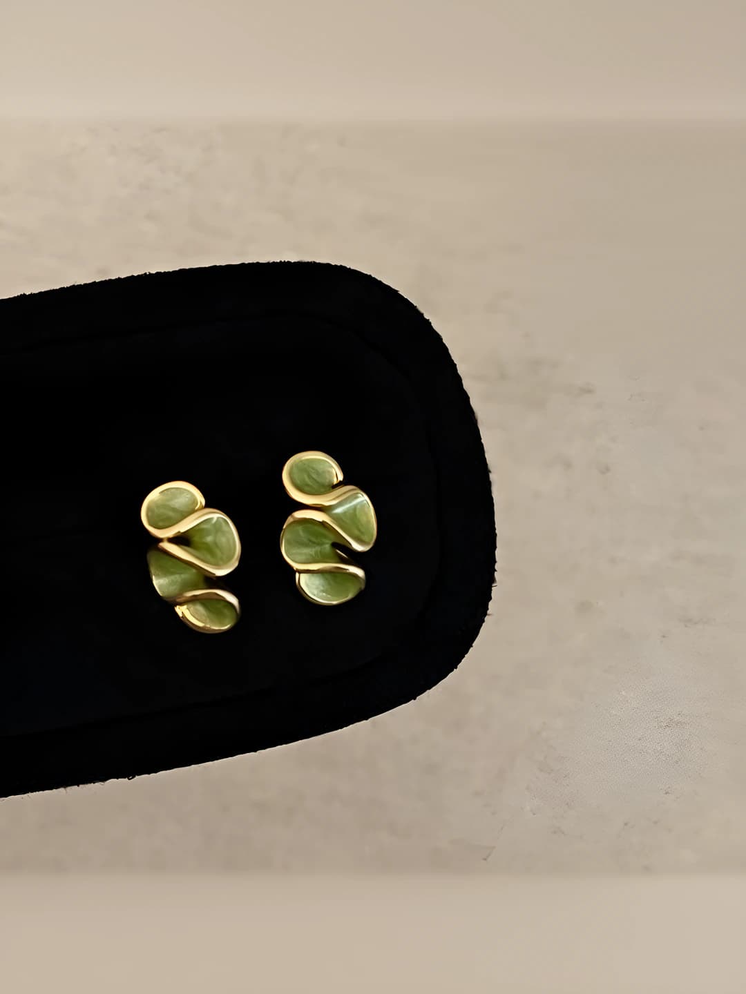 Green drop earrings