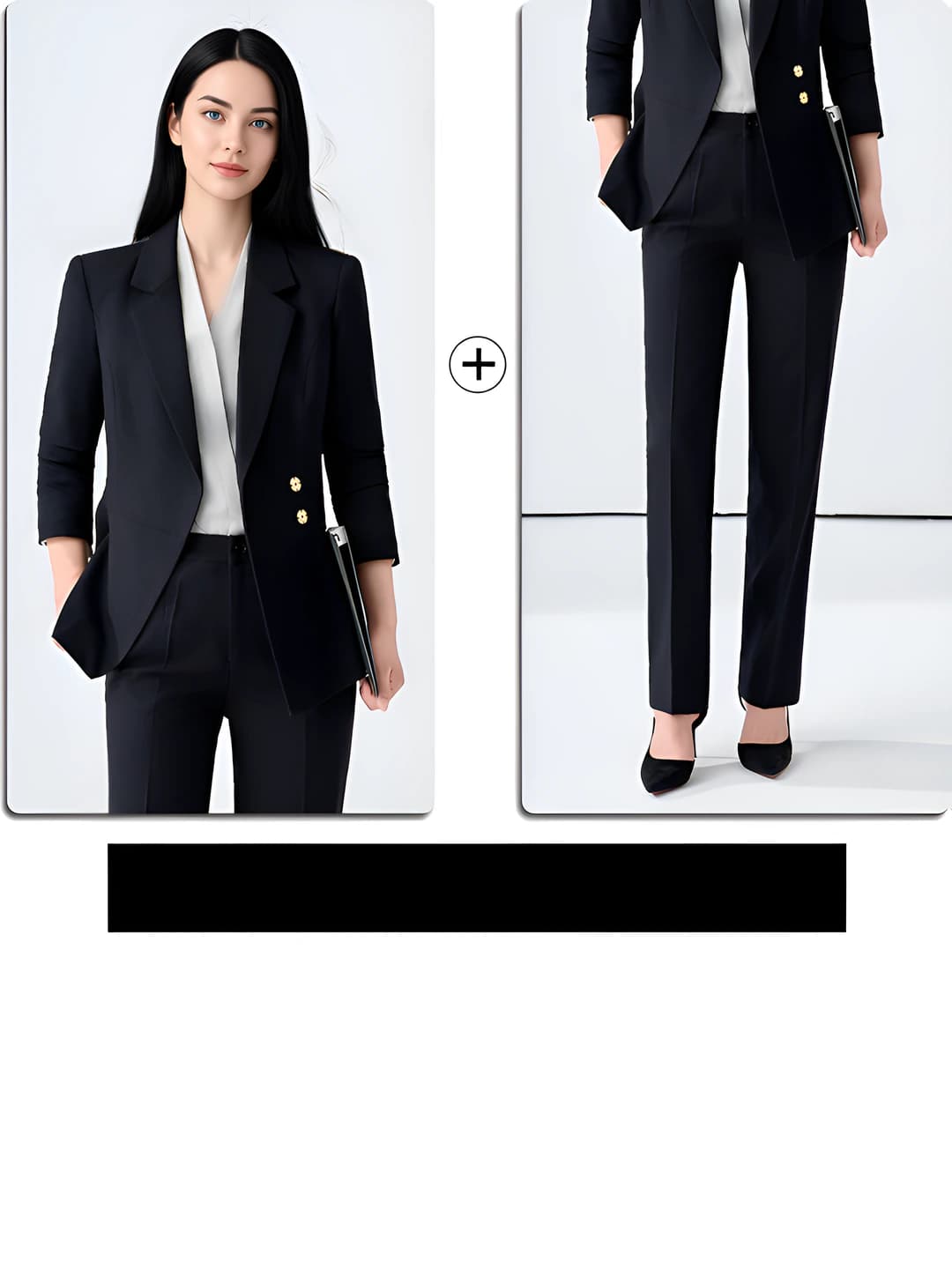 Black blazer + pants