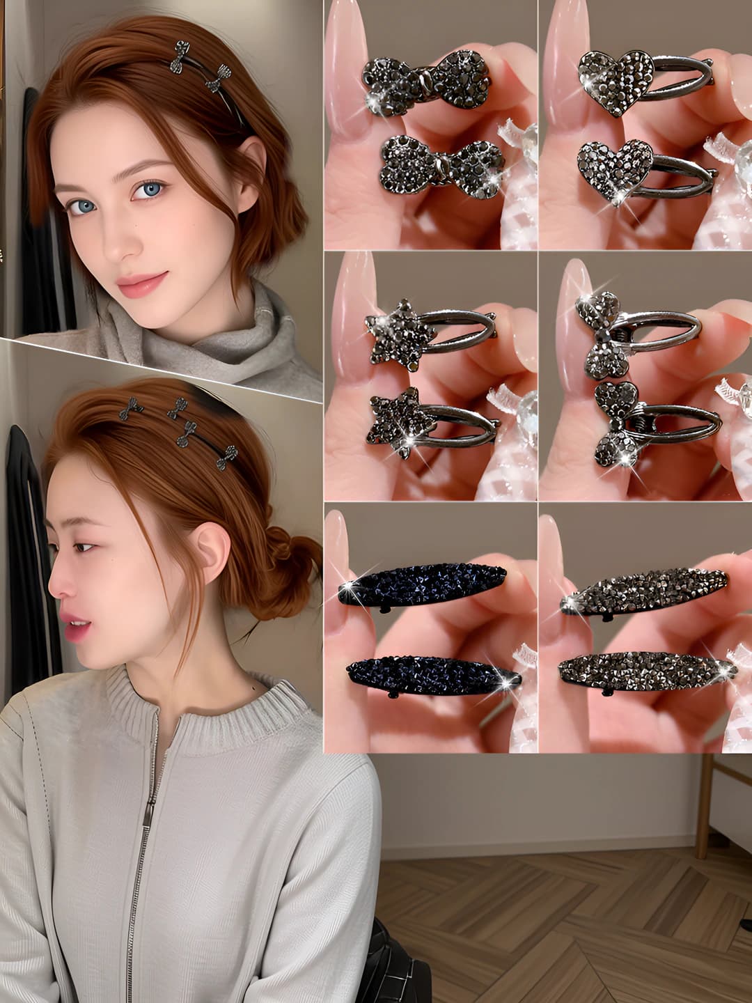 Women's hair clips: seamless, shiny, kids-style hair clips