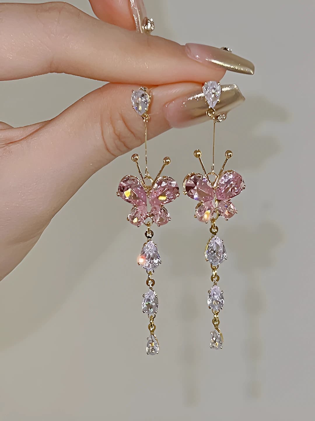 Butterfly tassel earrings