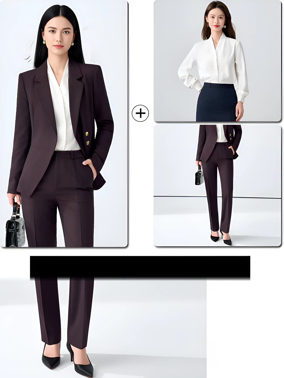 Wine red suit with shirt and pants
