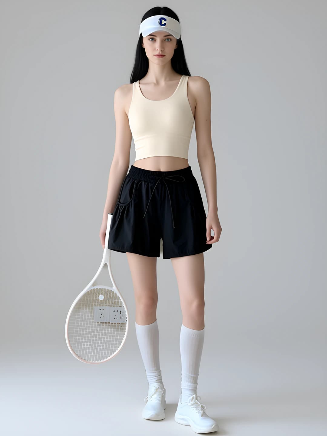 Apricot (back) + Black (shorts)