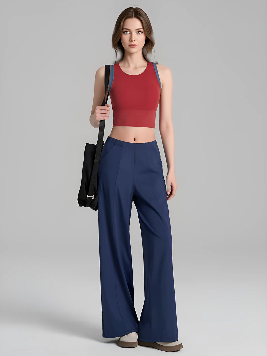 Women's summer sleeveless sports set: quick-dry tank top and trousers, plus size, casual and sports style