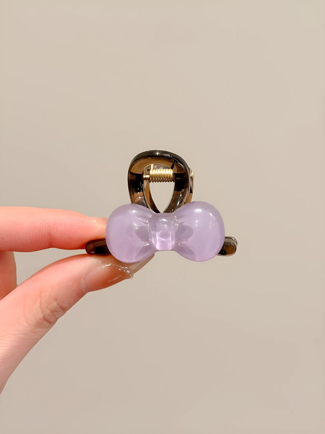 2# coffee-purple bow, 5 cm
