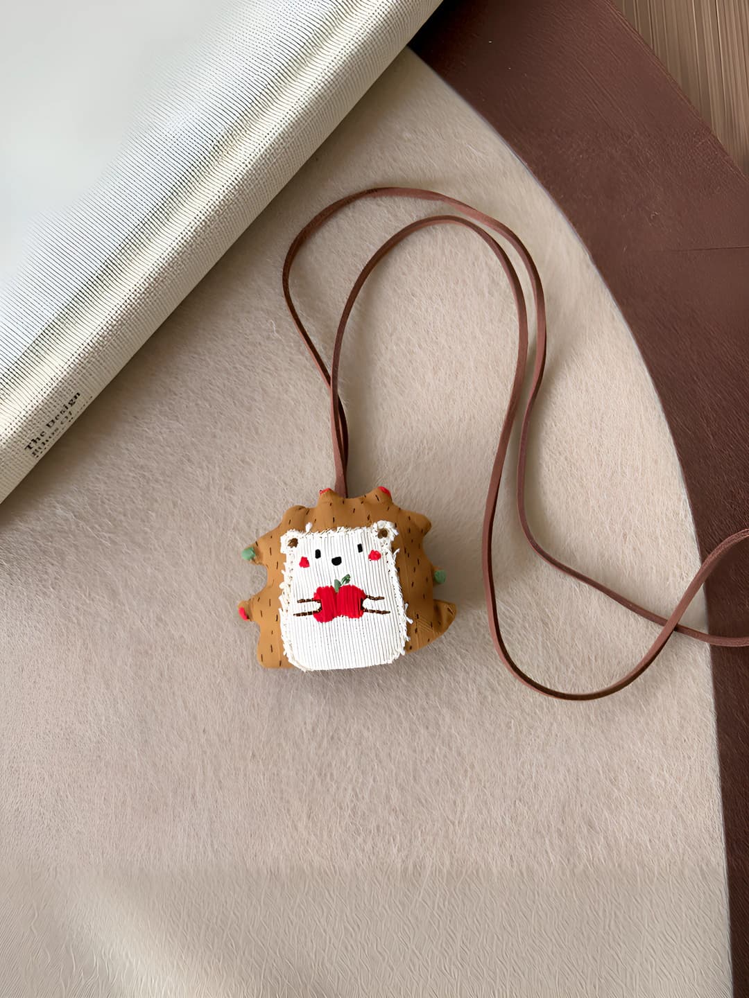 Apple bear necklace