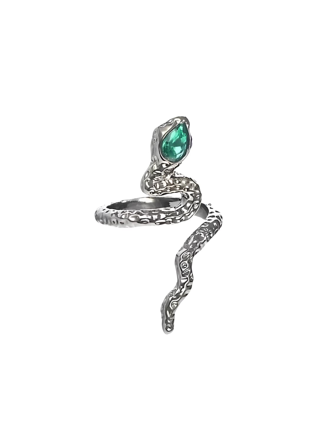 Women's adjustable snake-shaped ring, Japan-Korea style, geometric design element, alloy, electroplating