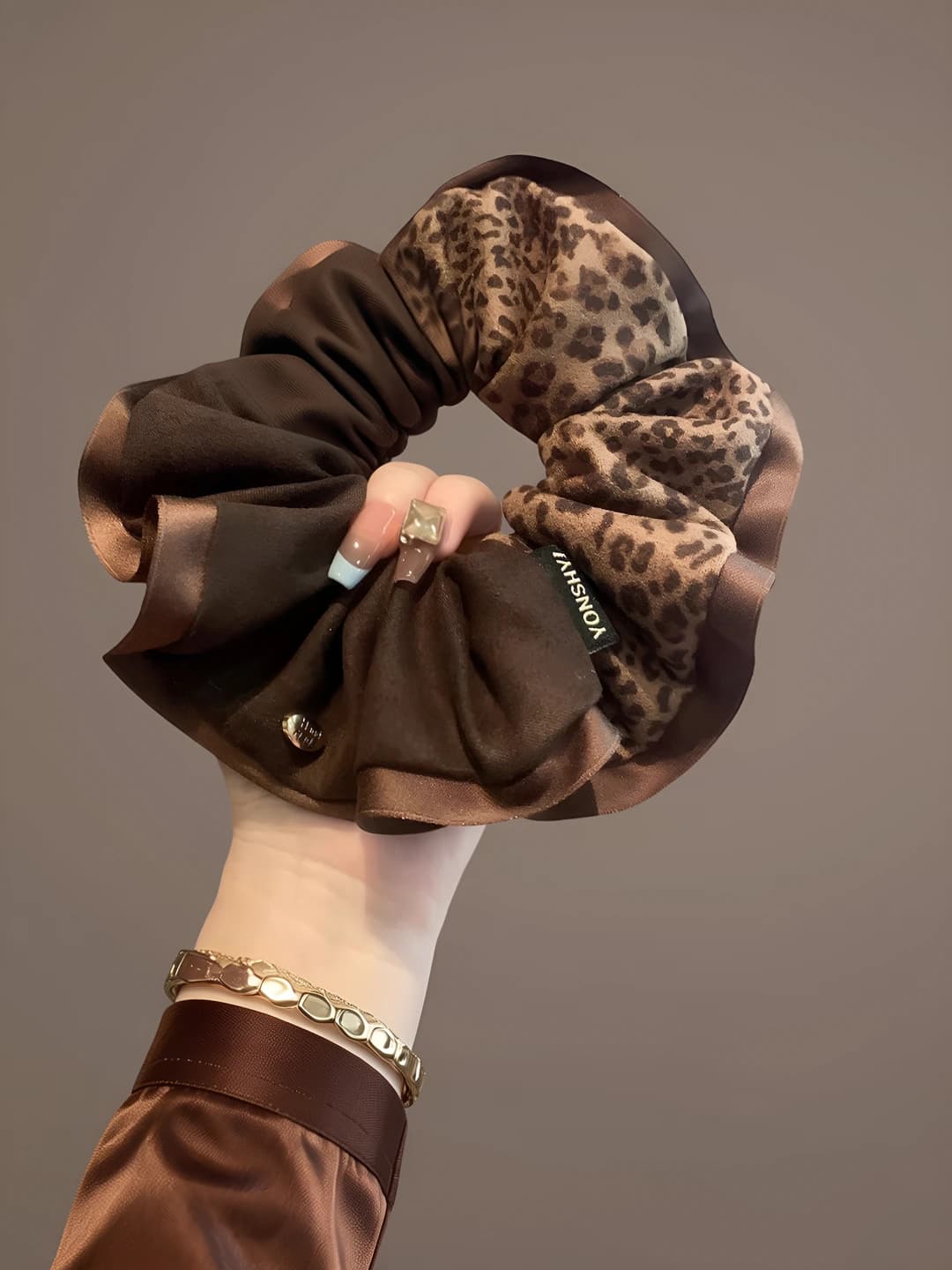 1# Leopard printli soch to'pi 13.5 cm