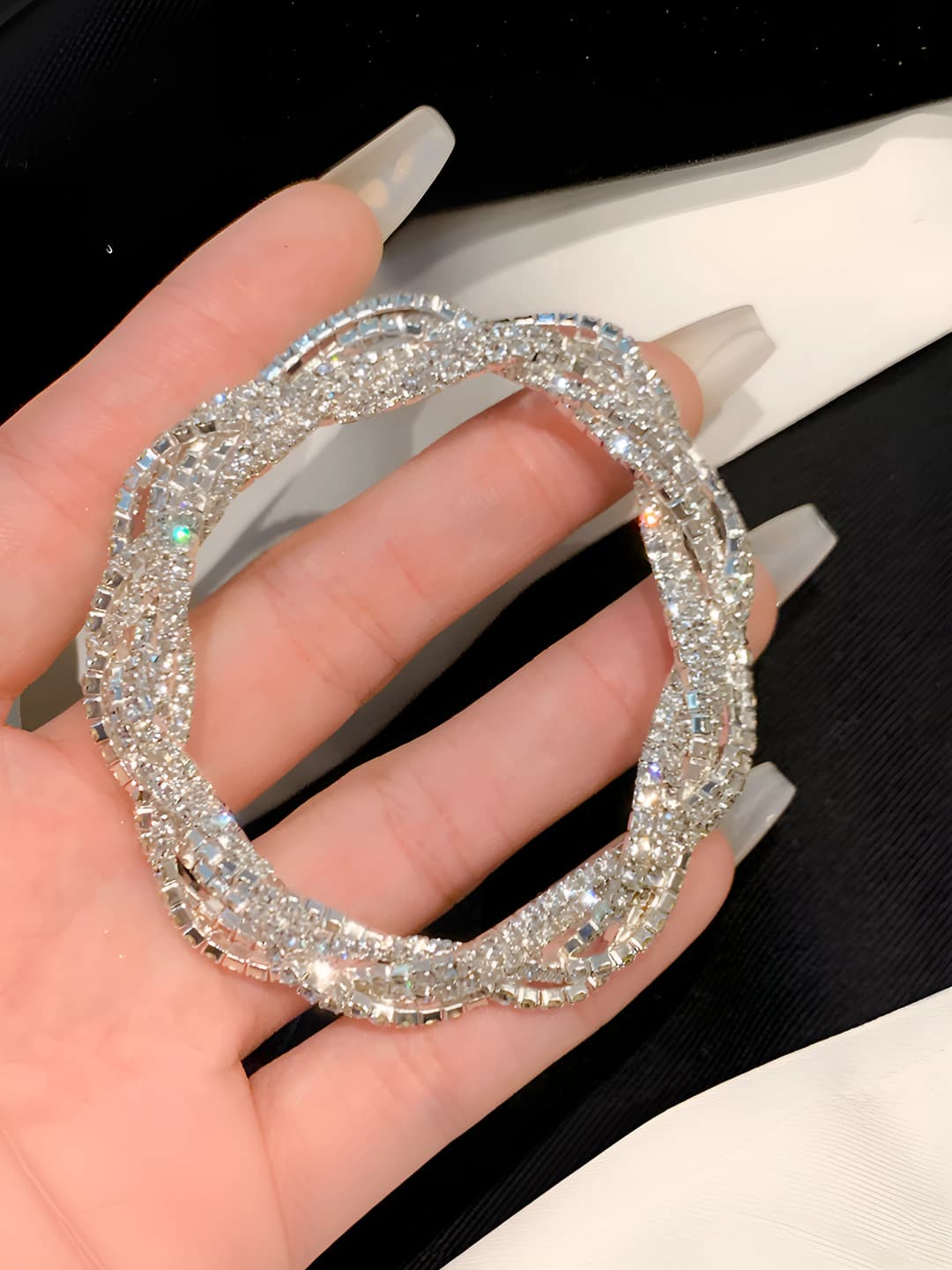 Bracelet - silver - white