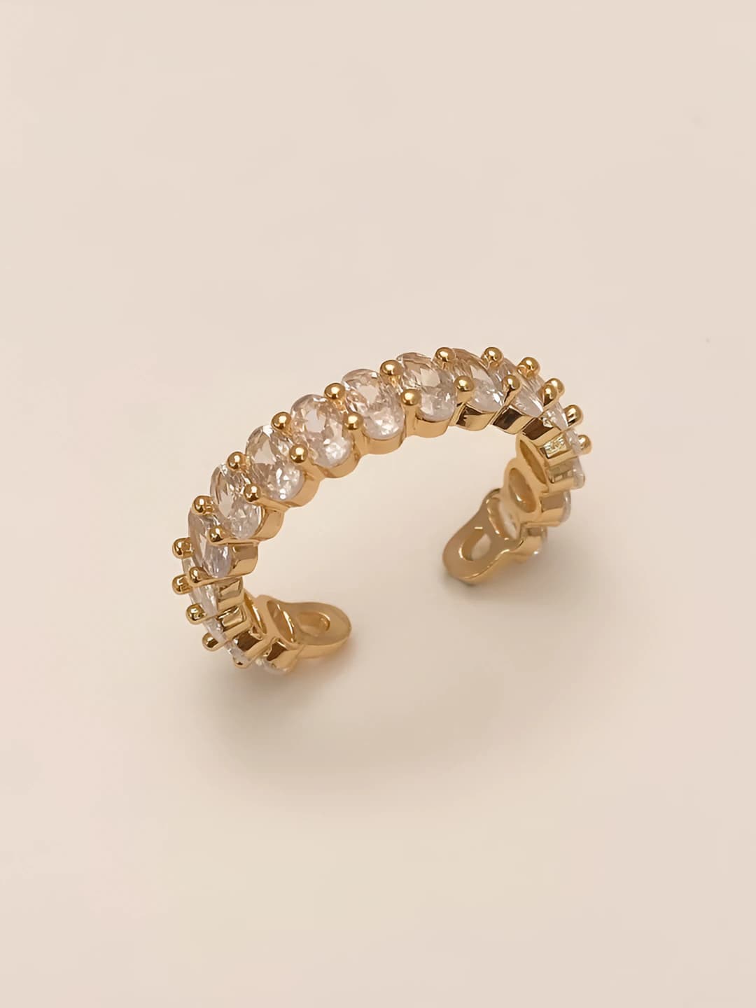 Gold micro-set zircon open ring