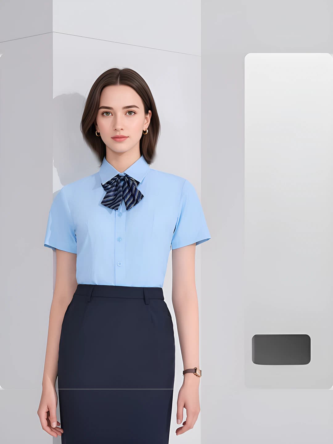 Women's medium blue short sleeve