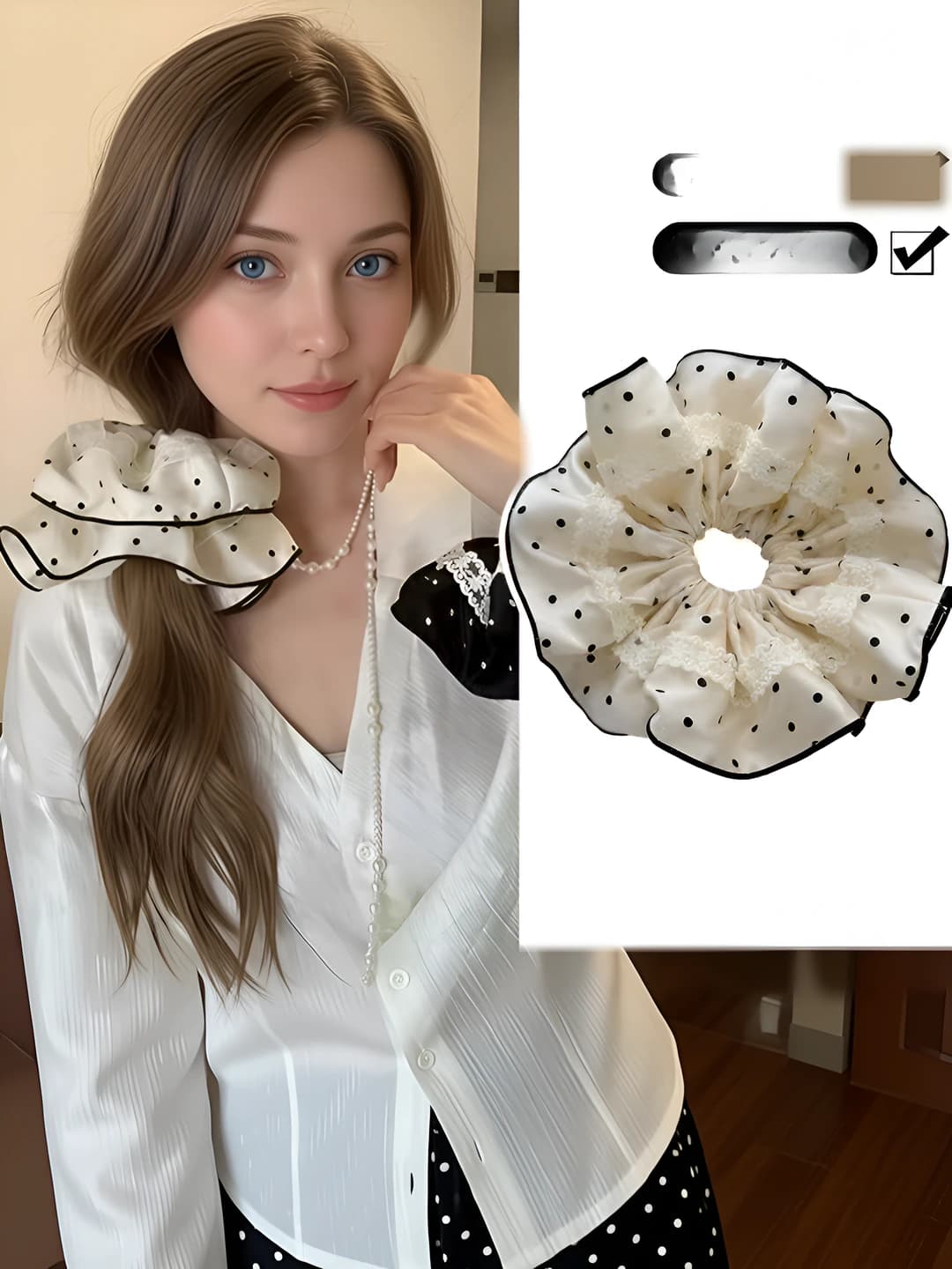 White - Lace big scrunchie