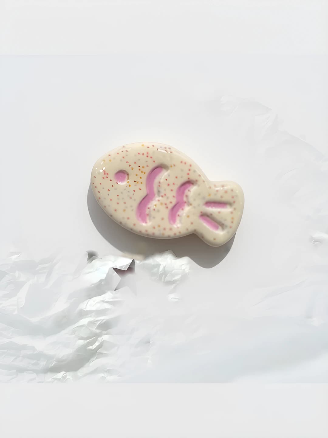 Print off-white fish clip 3.2 cm
