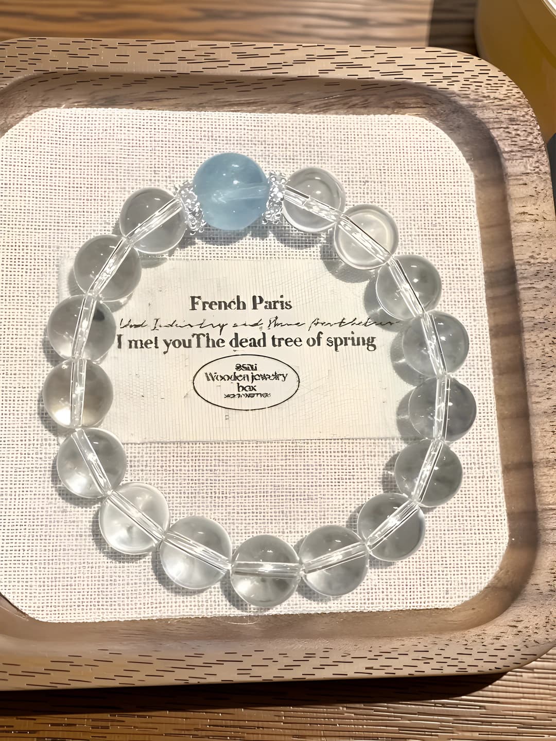 White quartz 10mm + Aquamarine 12mm