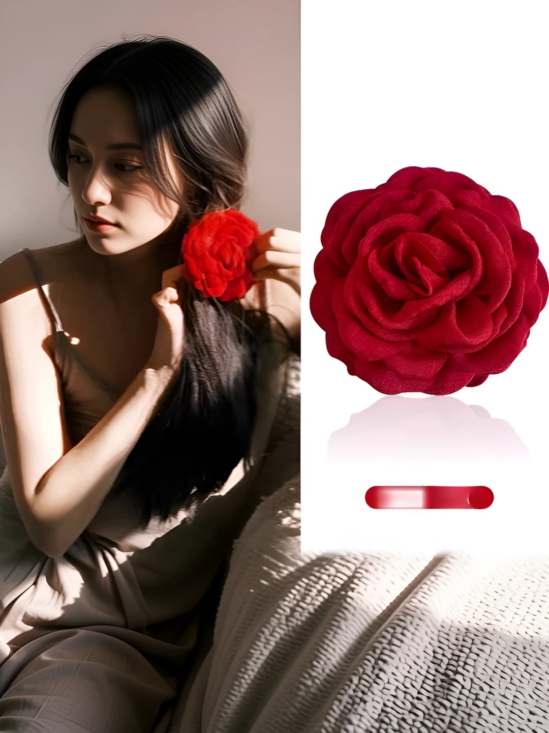 Rose red clip ~9cm