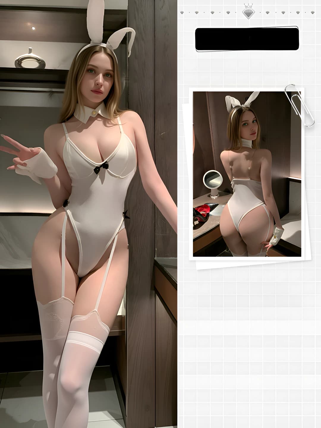 One-piece bunny set