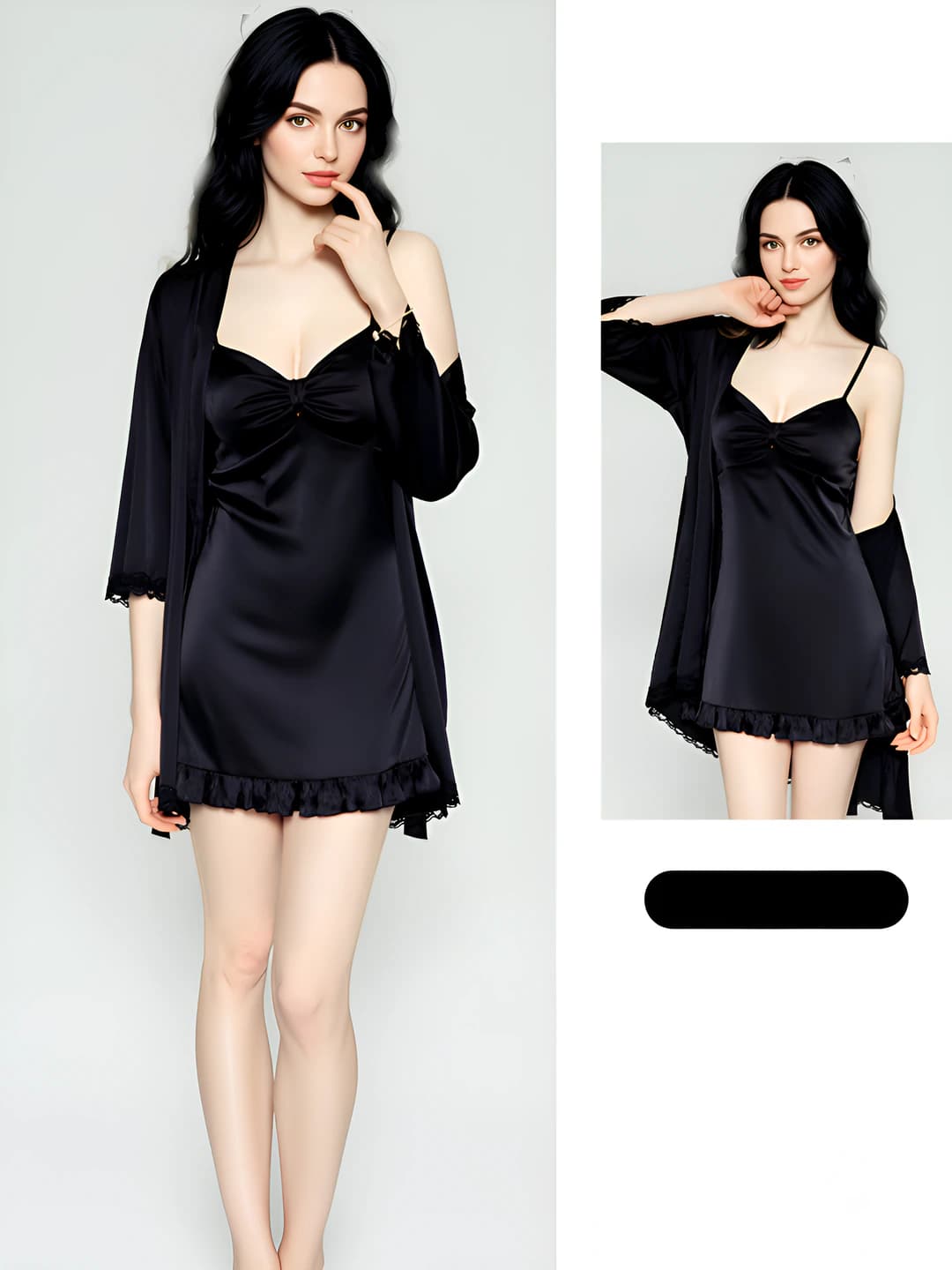 3957 Qora (tashqi kiyim + kamari)