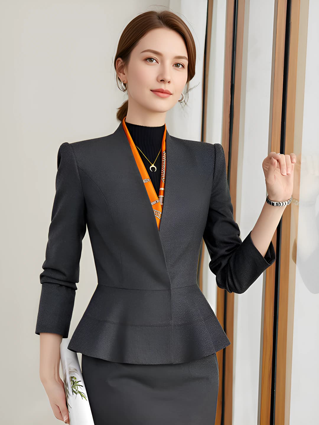 Grey, long sleeve, suit
