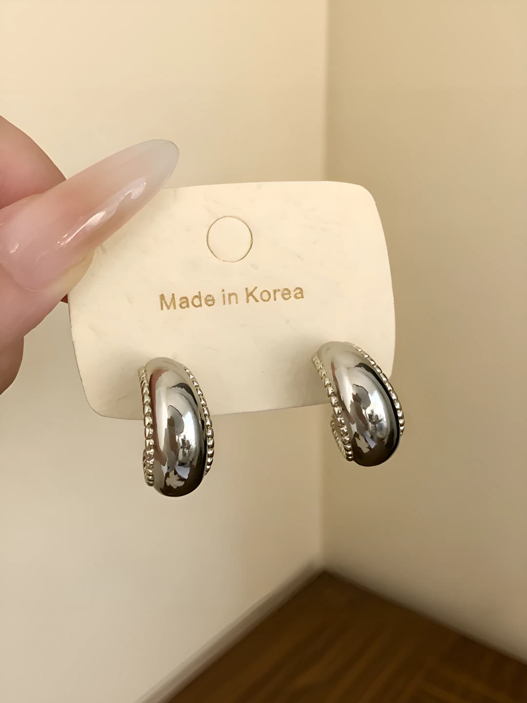 Coffee gold hoop earrings