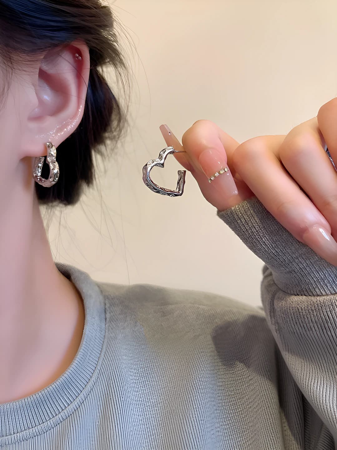 5# Irregular heart stud