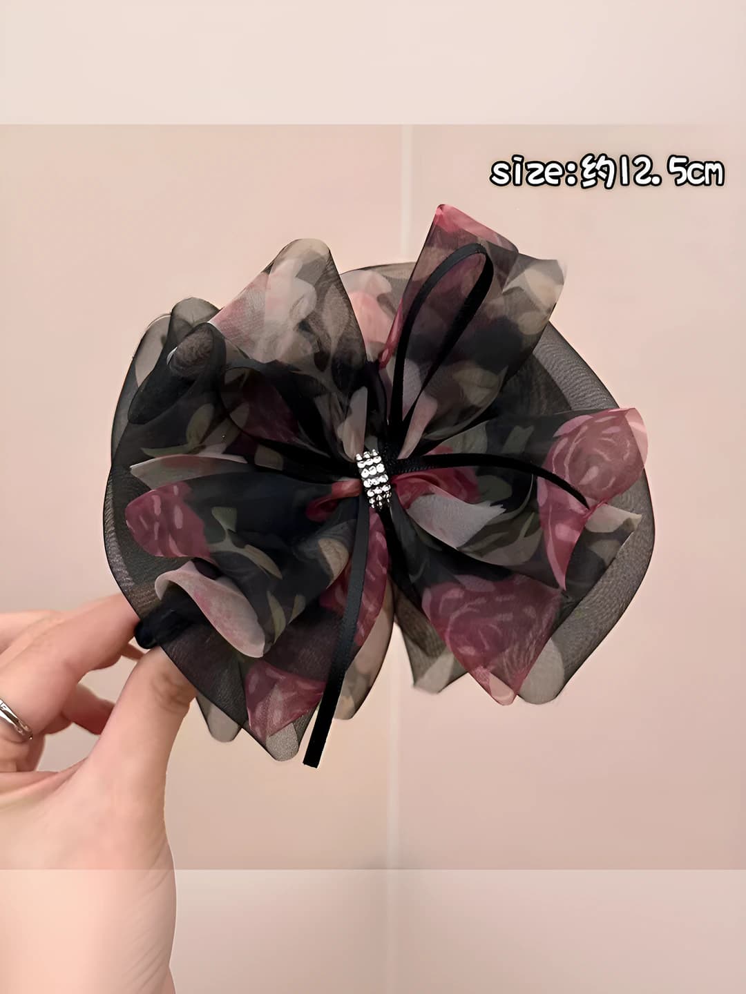 2# Qora-qizil mato tutqich, akril qisqichbaqasi, 12.5 sm
