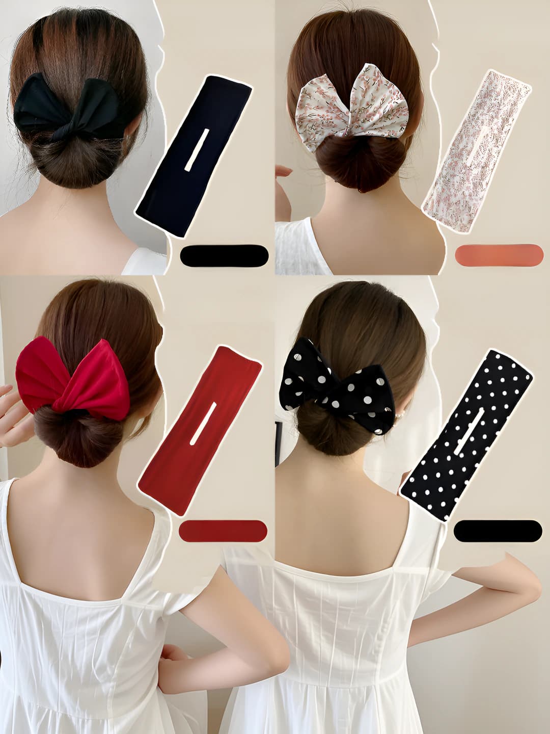 Women's hair clips and combs: 2026 modern minimalist twist/bun clip with polka dot and geometric design elements, fresh and sweet style