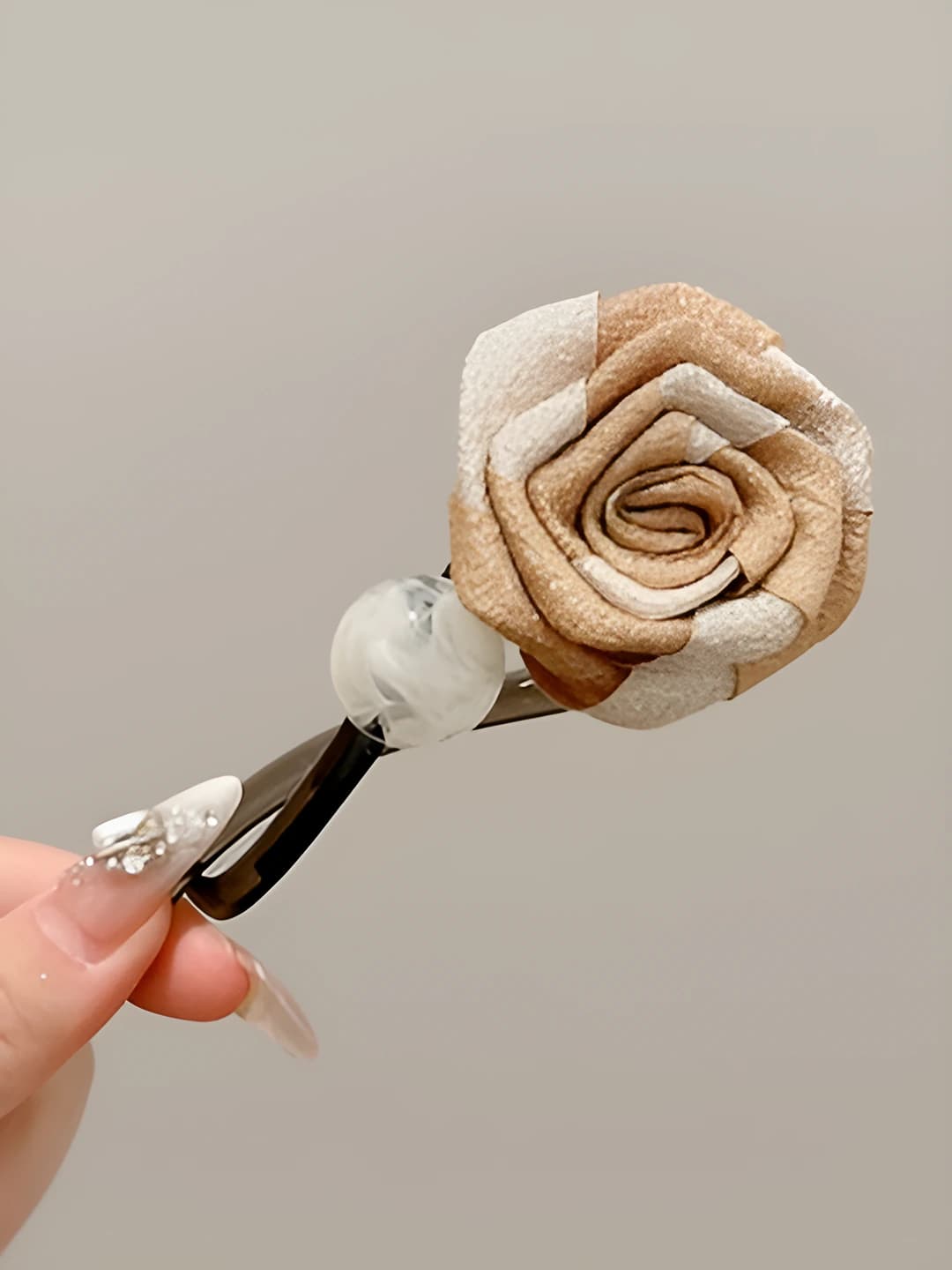 2# цвет молока~сухой розовый шарик закрученный зажим 10.5cm