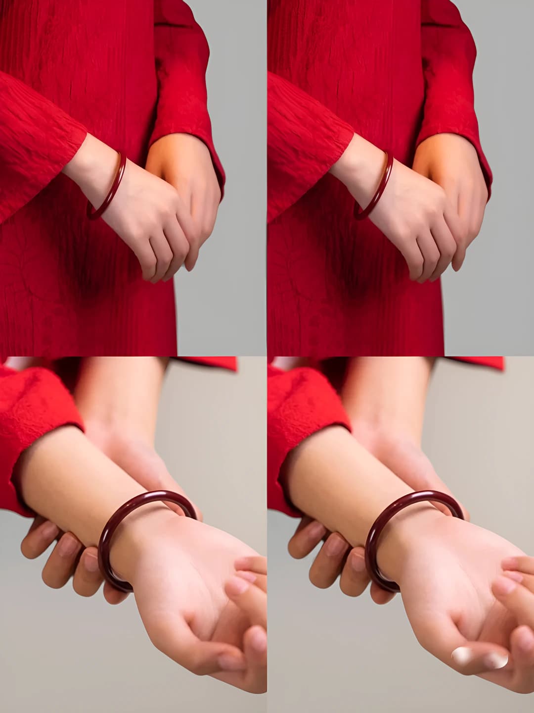 Толстый браслет, Красный киноварь, 58mm