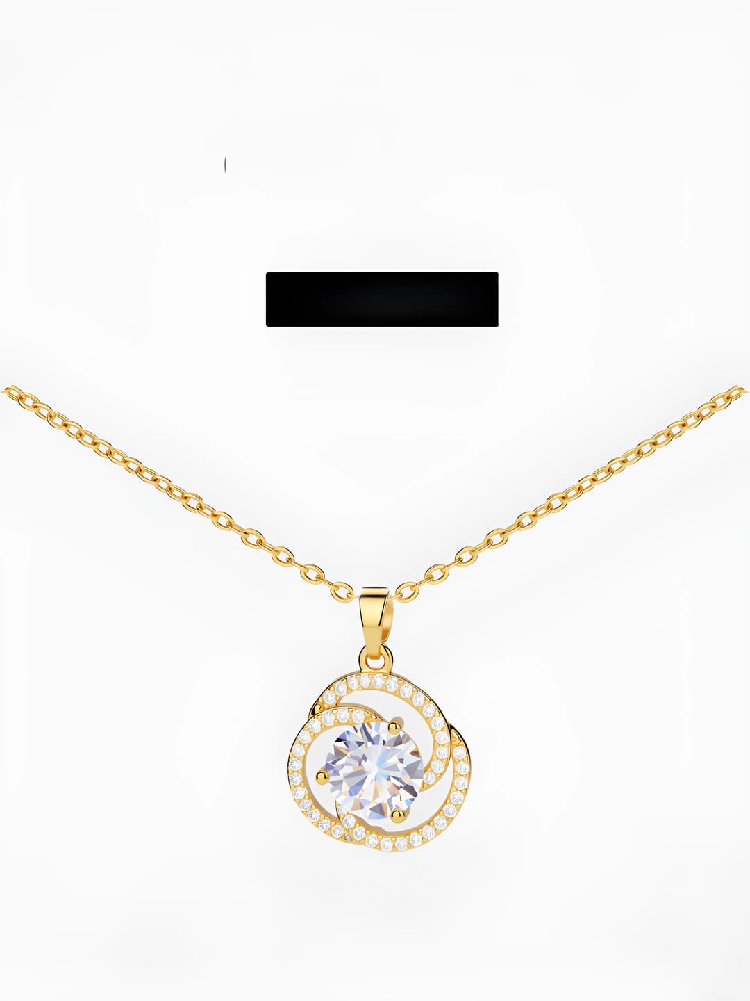 Women's modern simple chain with camellia zircon pendant