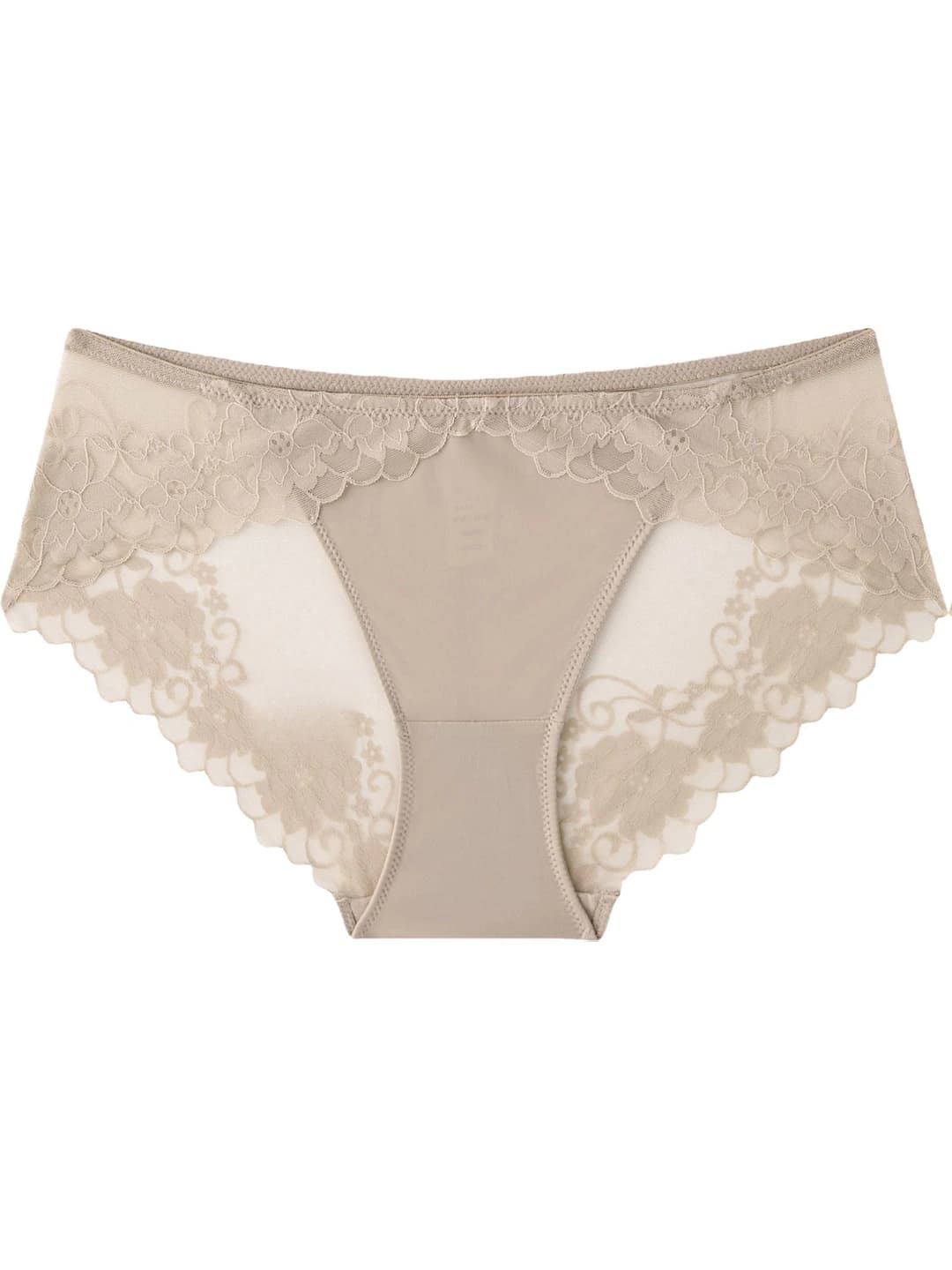 Women's lace briefs, thin, breathable, low waist, pure cotton crotch, hip-lifting, floral pattern, plus size
