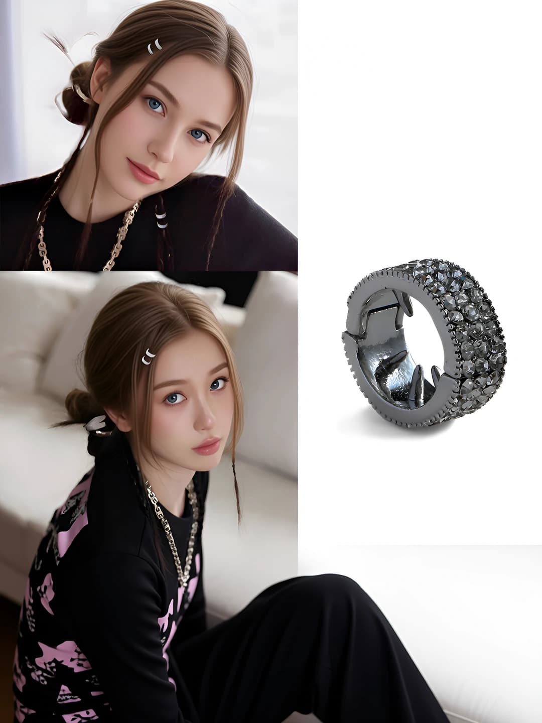 2# Gunmetal black clip, ~1.5 cm
