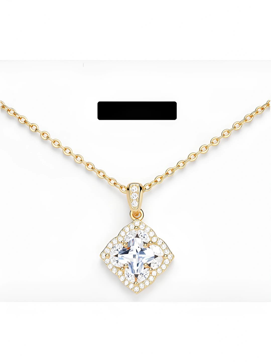 Women's full diamond zircon micro-set short chain, copper alloy, small Chanel style, for daily occasion