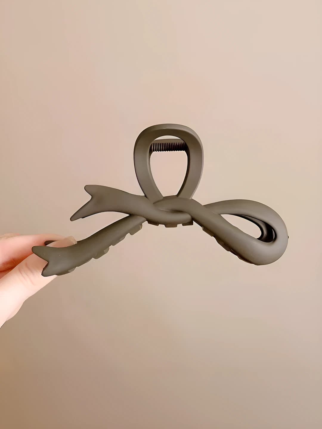 6# Тёмно-кофейный бантик зажим 11cm