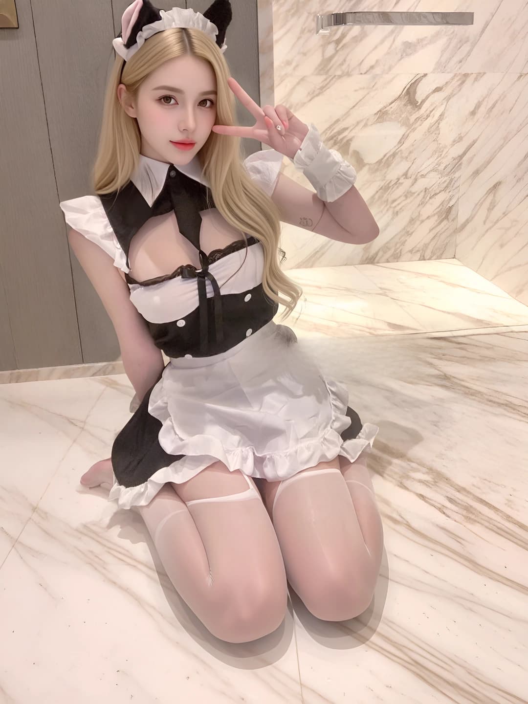 Women's maid costume and erotic lingerie set, polyester fabric, 90%–95% share